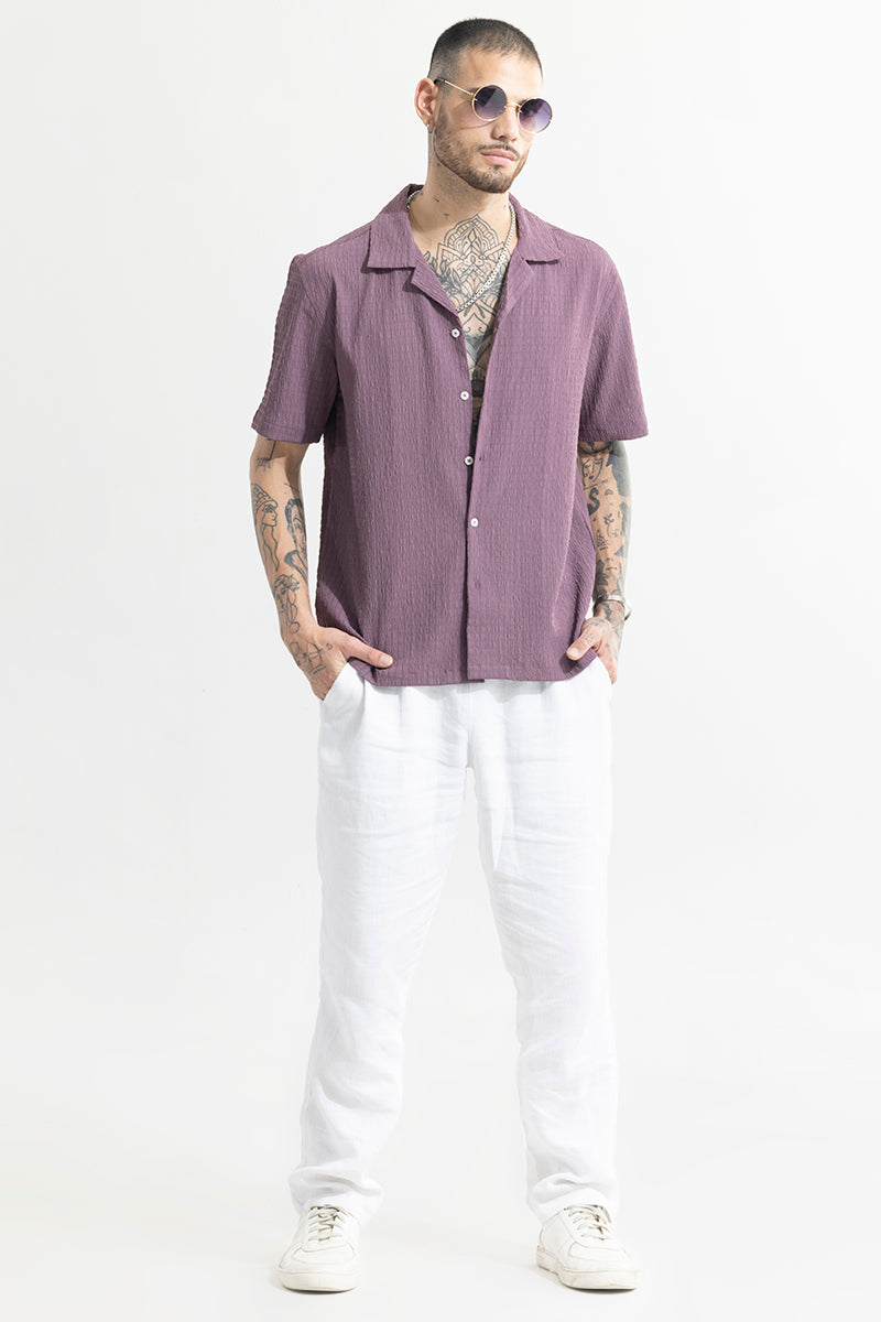 Oversized Shirts- Purple Contrast Stitch Plain Shirts for Men Online |  Powerlook